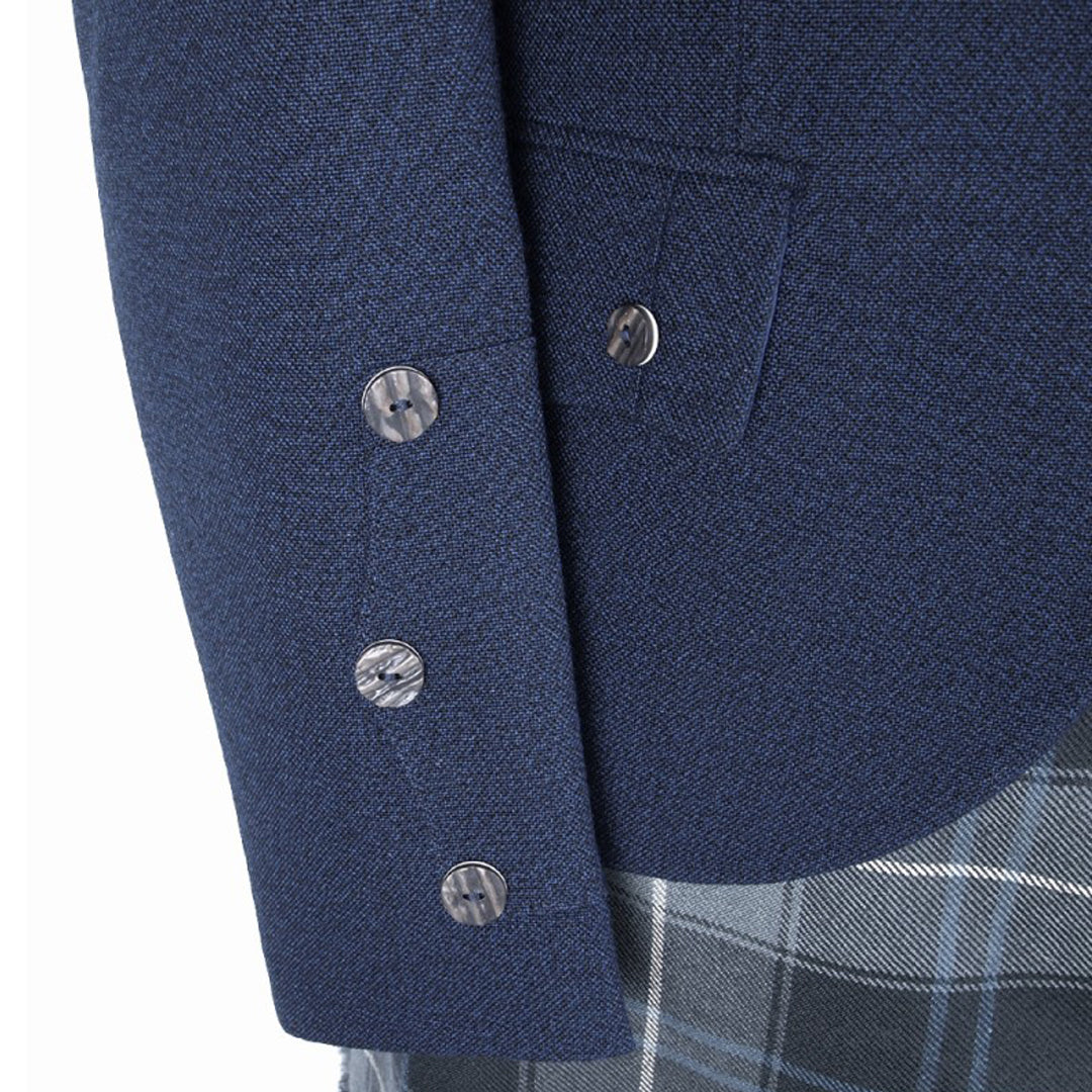 Navy Arrochar Braemar Tweed Jacket Sleeve