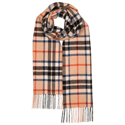 Oversized Lambswool Tartan Scarf - Thomson Camel