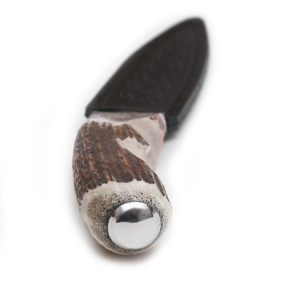 Pewter Cap Horn Sgian Dubh Top