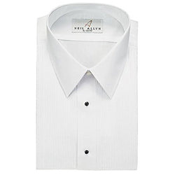 Pleated Laydown Collar Dress Shirt