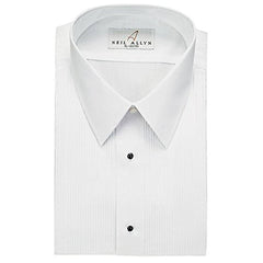 Pleated Laydown Collar Dress Shirt