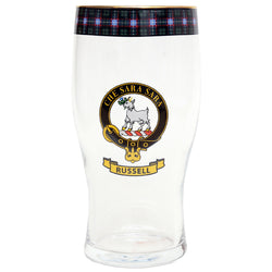 Clan Crest Beer Glass - Russell