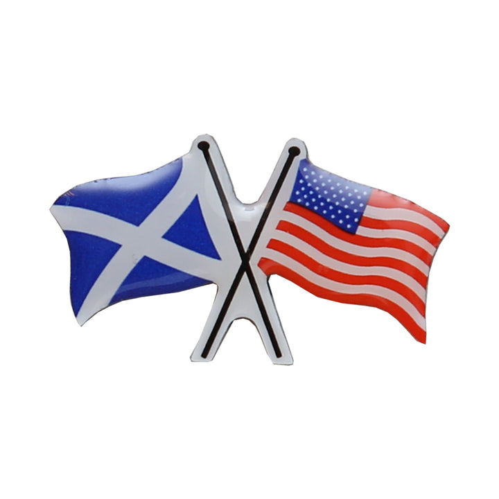 Scotland and USA Flag Pin Badge
