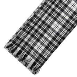 Fine Weight Tartan Scarf - Scott Black and White