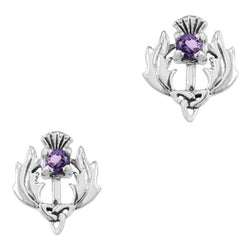 Scottish Thistle Silver Stud Earrings