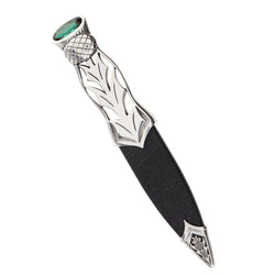 Sgian Dubh, Pewter Jura - Emerald Stone