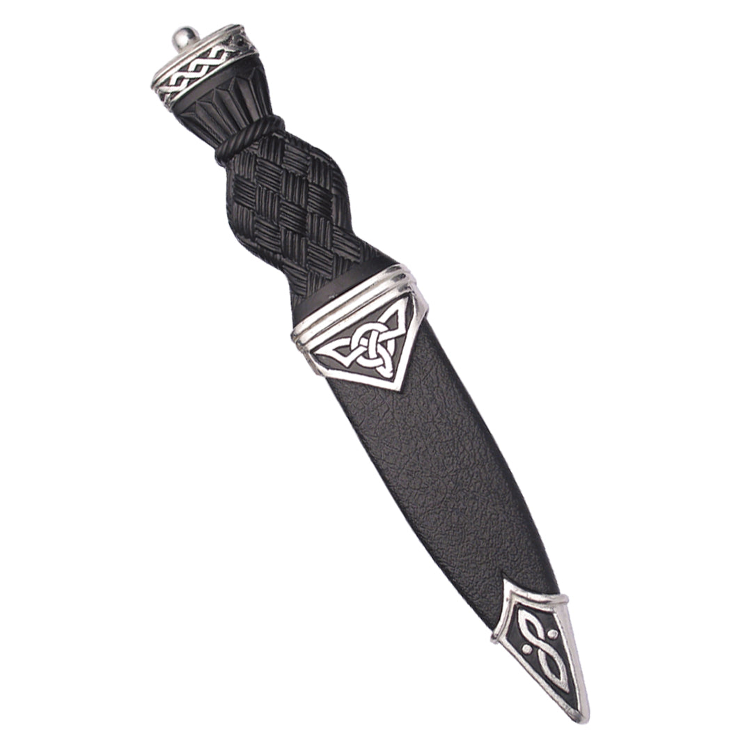 Sgian Dubh, Polished Pewter (Celtic) - Plain Top