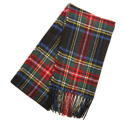 Lambswool Tartan Scarf - Stewart Black Modern