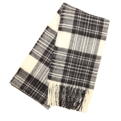 Lambswool Tartan Scarf - Stewart Dress Grey Modern