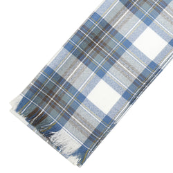 Fine Weight Tartan Scarf - Stewart Muted Blue Weathered