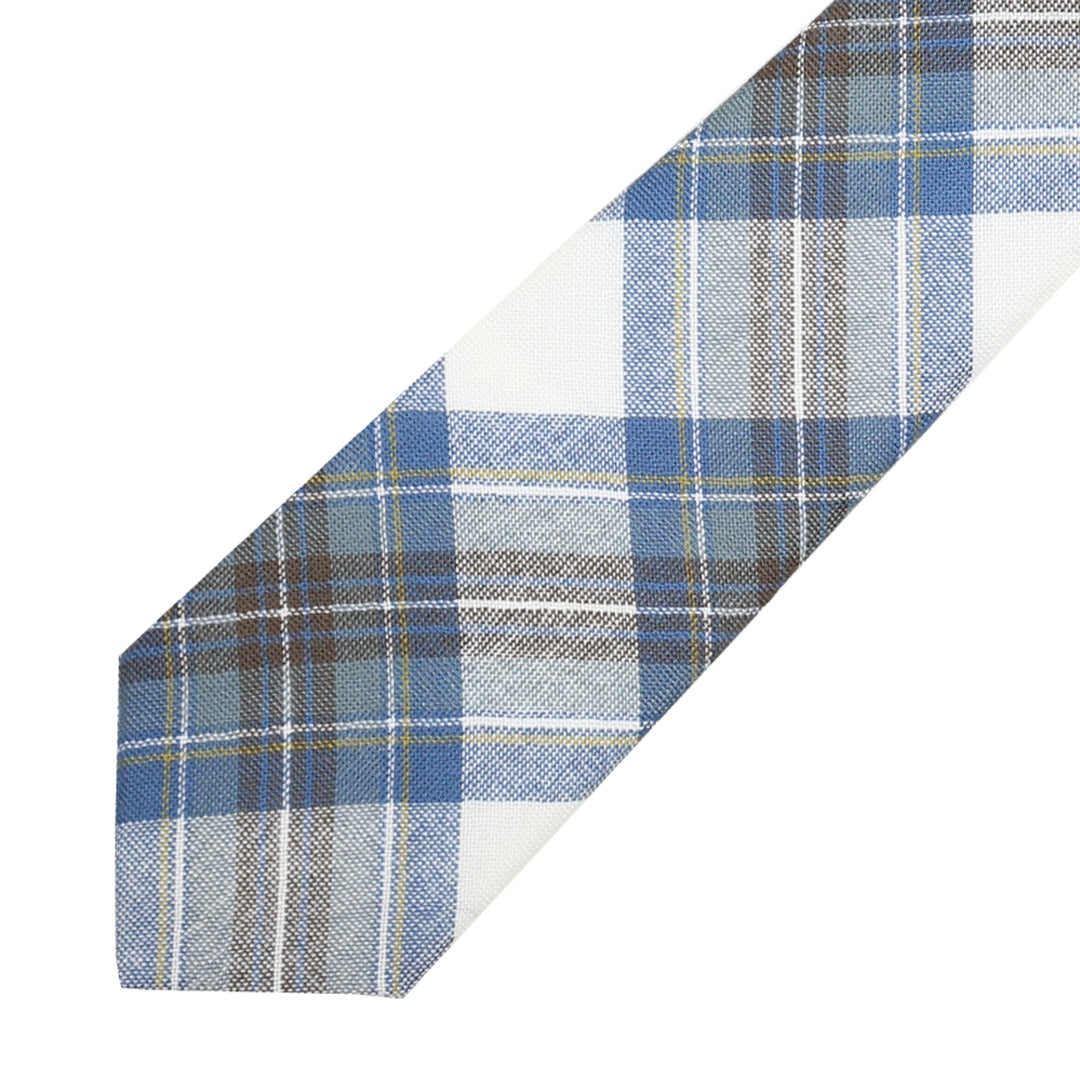 Men's Tartan Tie - Stewart Muted Blue Weathered