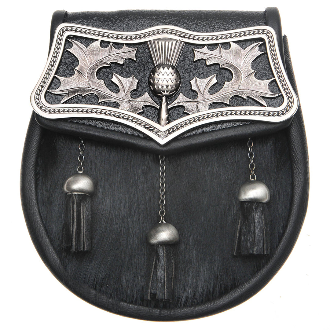 Thistle Plated Sealskin Sporran