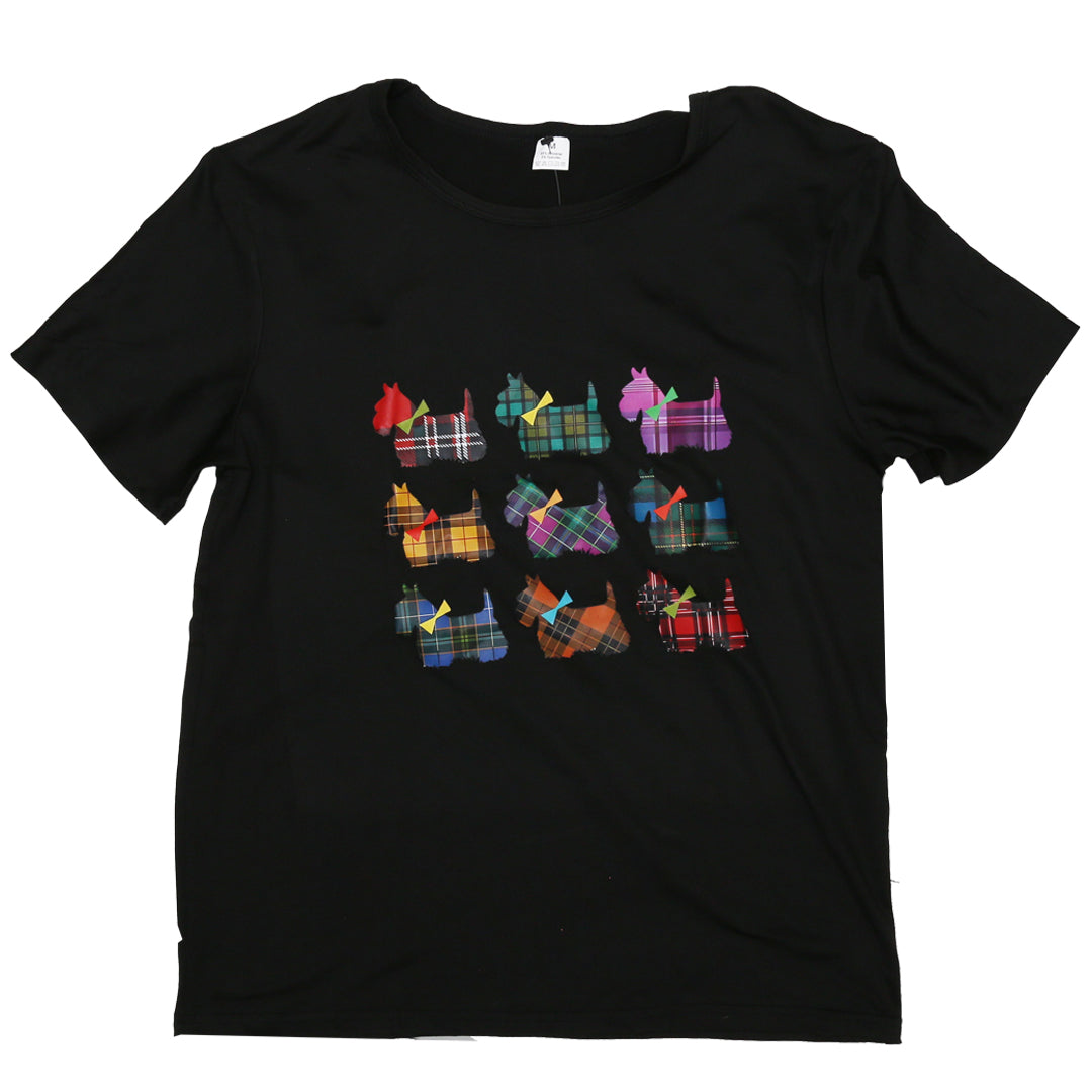 Adult Tartan Scottie Dog T-Shirt