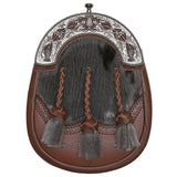 Antique Thistle Brown Leather Sporran
