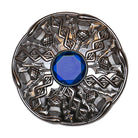 Antique Thistle Plaid Brooch - Blue