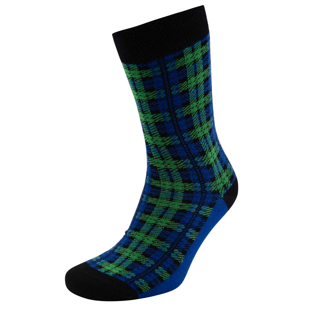 Blue Tartan Crew Socks