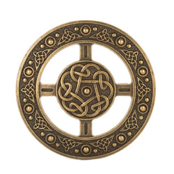 Brass Economy Plaid Brooch