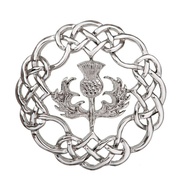Brooch - Pewter Thistle Eternal Interlace