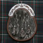 Brown Leather Chrome Serpent Sealskin Sporran Tartan