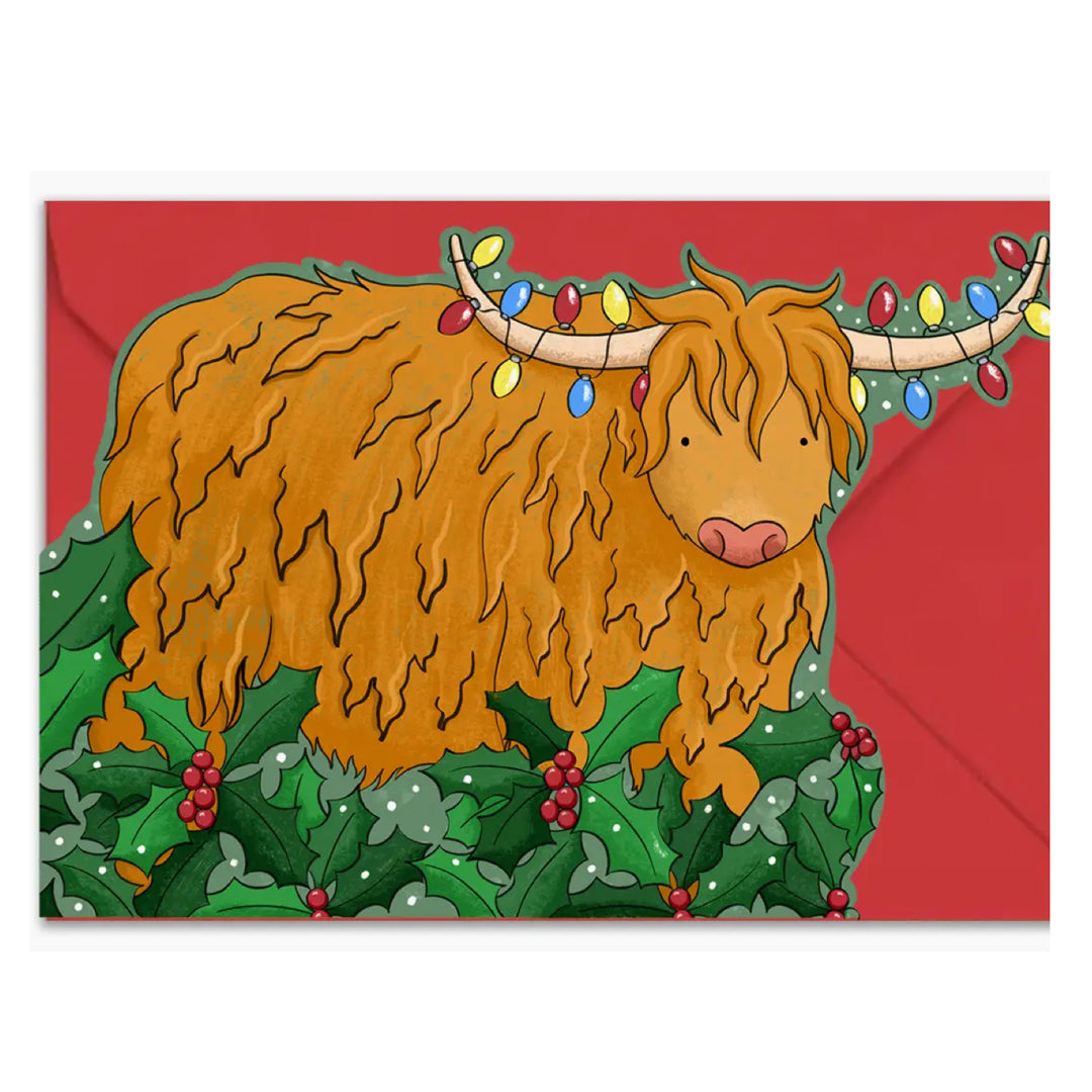 Christmas Card - Die Cut Highland Cow