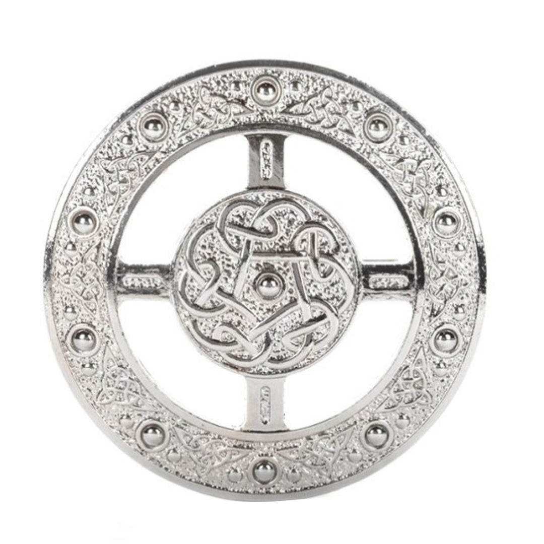 Chrome Economy Plaid Brooch