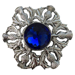 Clearance Economy Blue Thistle Plaid Brooch