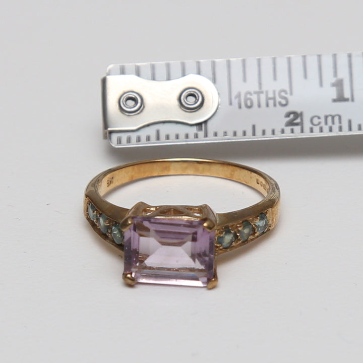 Clearance Rectangle Amethyst Ring