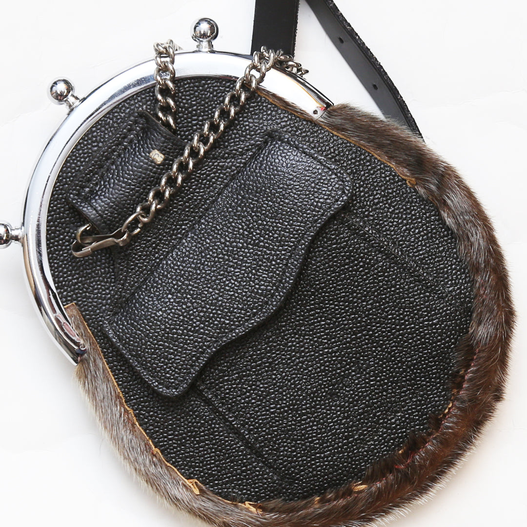 Clearance Sealskin and Leather Sporran Back