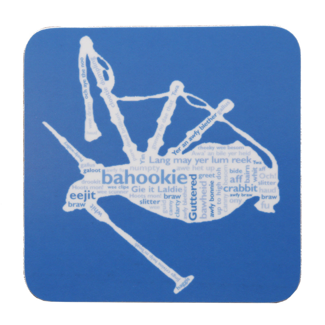 Coaster - Scottish Word Art Bagpipe