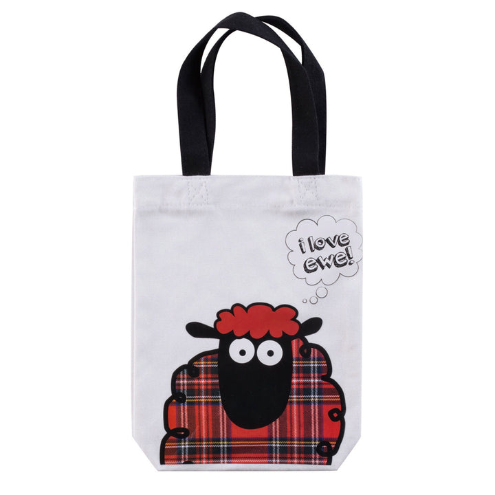 Cotton Book Bag - Tartan Sheep