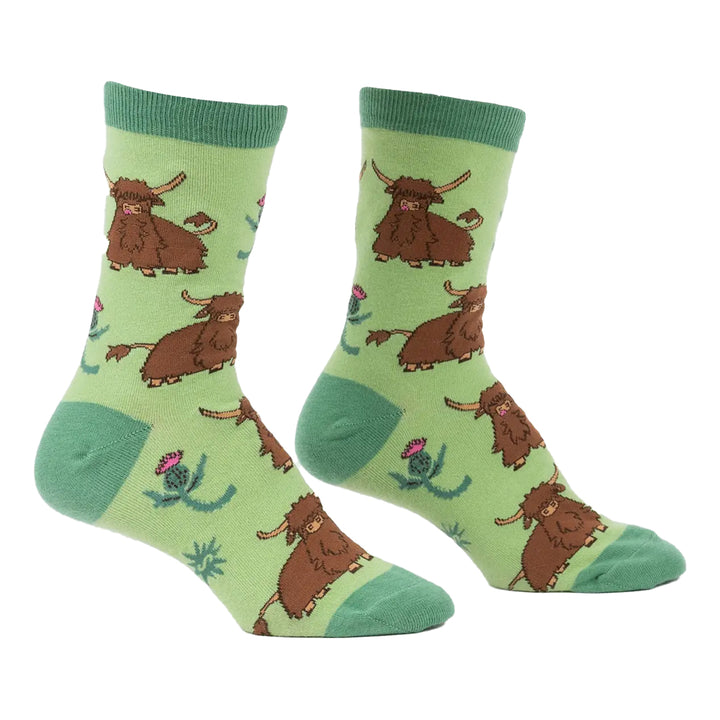 Crew Socks Highland Cows and Thistles