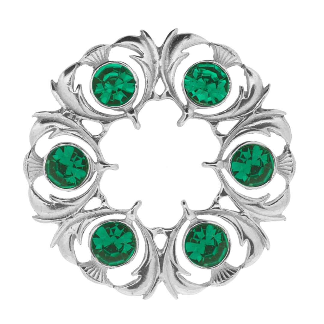 Dancers Thistle Brooch - Green