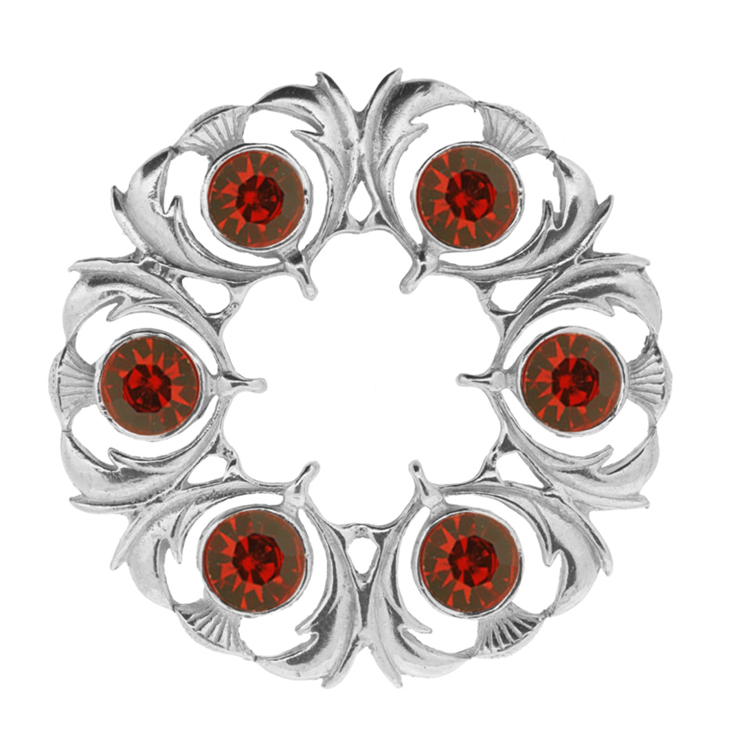 Dancers Thistle Brooch - Red