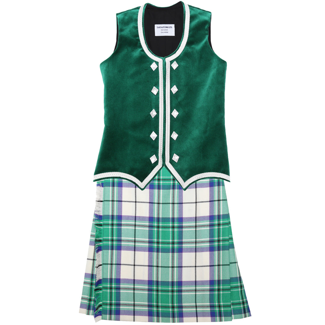 Dress Green McKellar Kiltie Outfit (Bright Green)