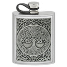 Flask - Pewter Embossed Tree of Life