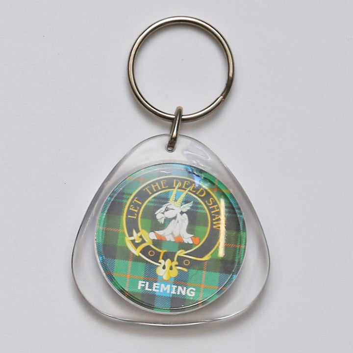 Clan Crest Plastic Key Chain - Fleming