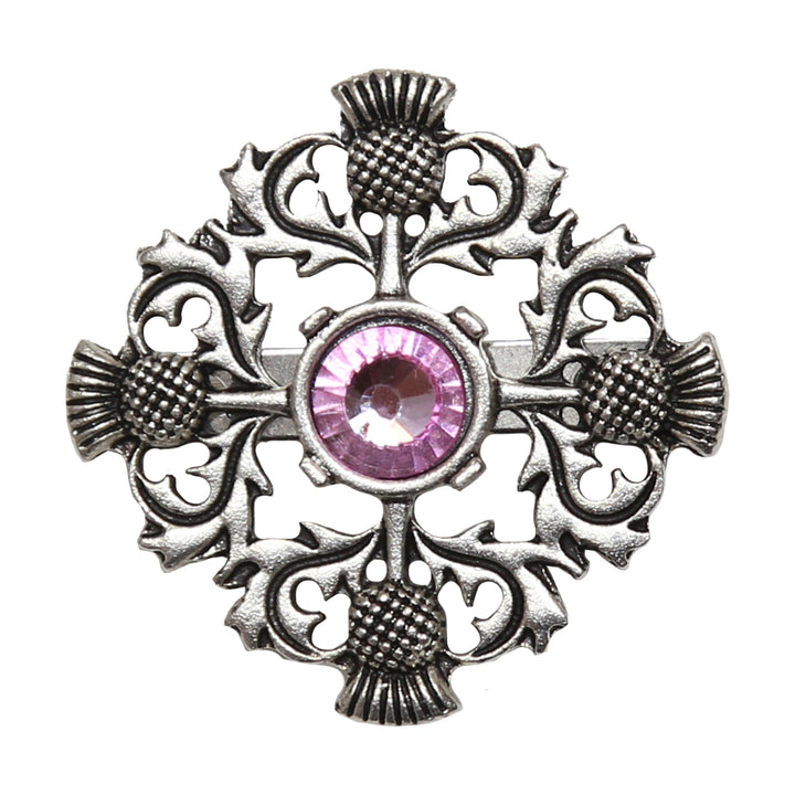 Four Thistle Pewter Brooch