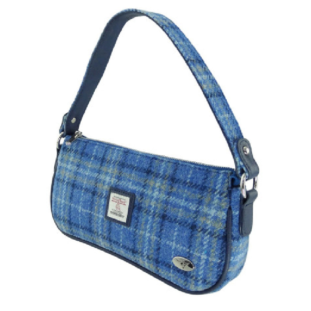 Harris Tweed Baguette Bag Light Blue Check