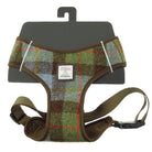 Harris Tweed Dog Harness - Green Blue Tartan