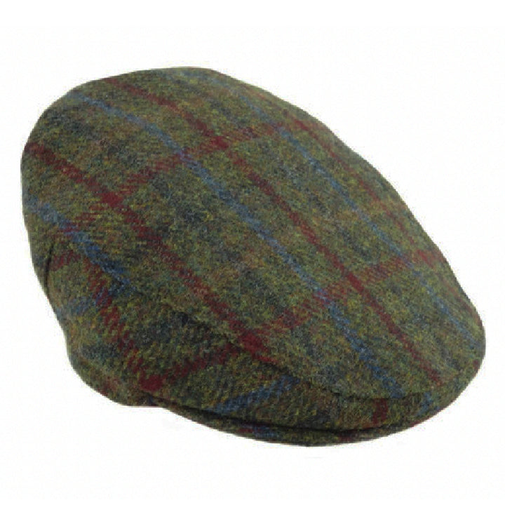 Harris Tweed Flat Cap - Green Check