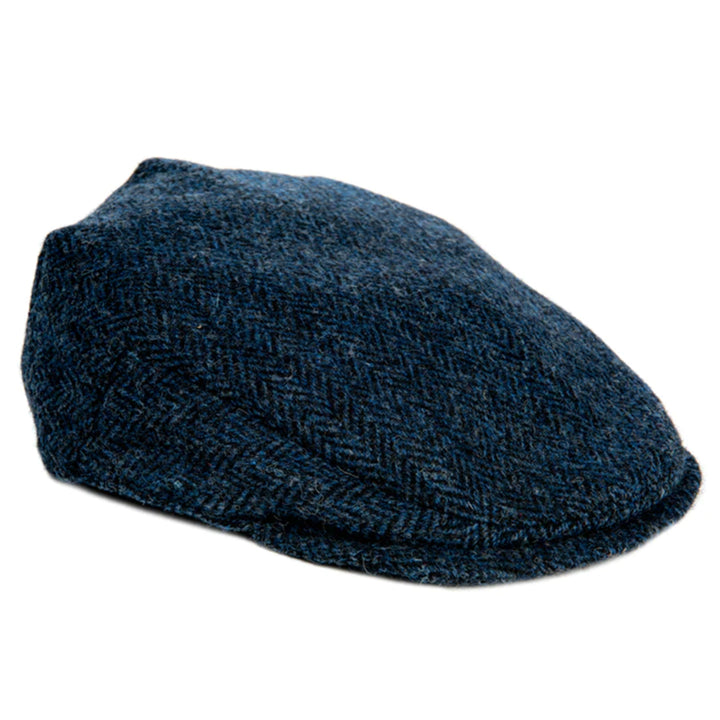 Harris Tweed Flat Cap - Navy