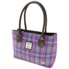 Harris Tweed Handbag Purple and Mint Check