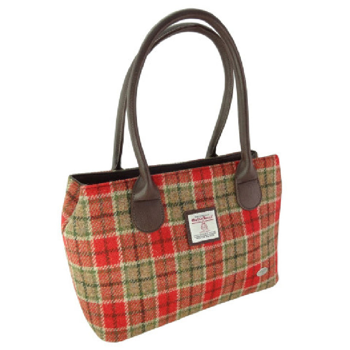 Harris Tweed Handbag Red and Green Tartan