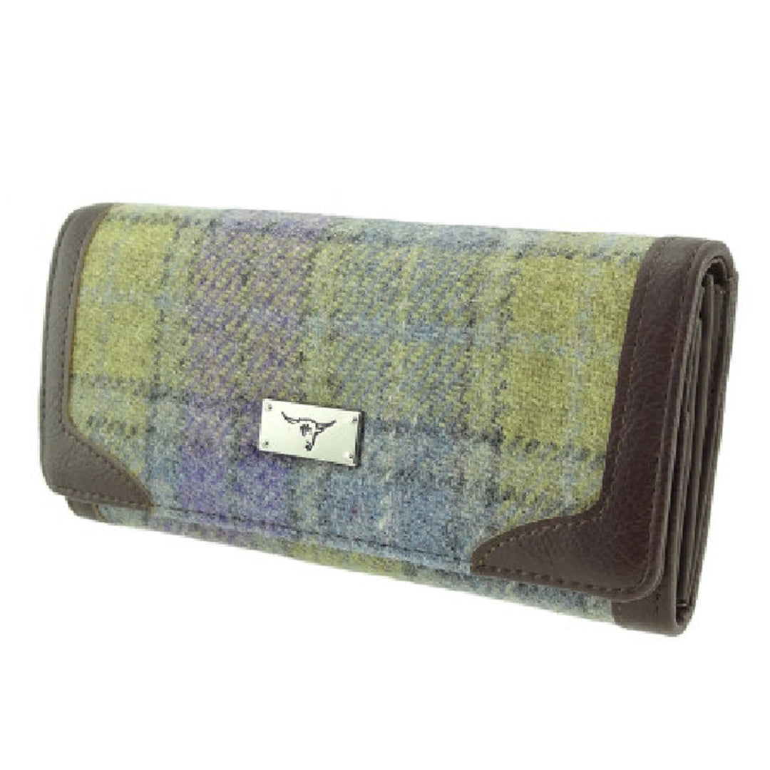 Harris Tweed Long Purse Orchid Green