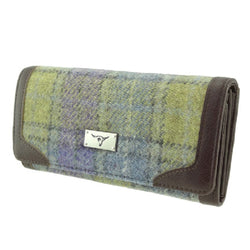Harris Tweed Long Purse Orchid Green