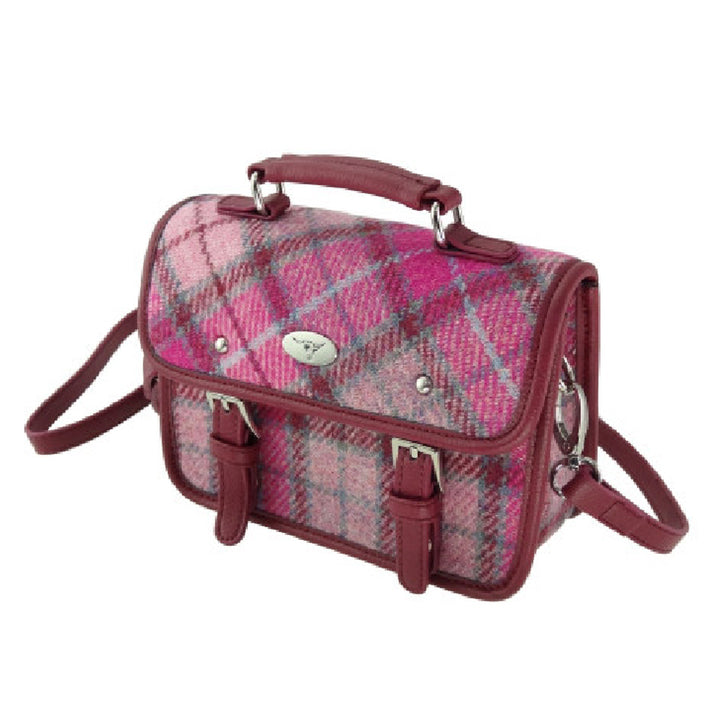 Harris Tweed Mini Satchel Vibrant Pink Buchanan