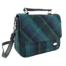 Harris Tweed Square Bag Blue and Turquoise Check