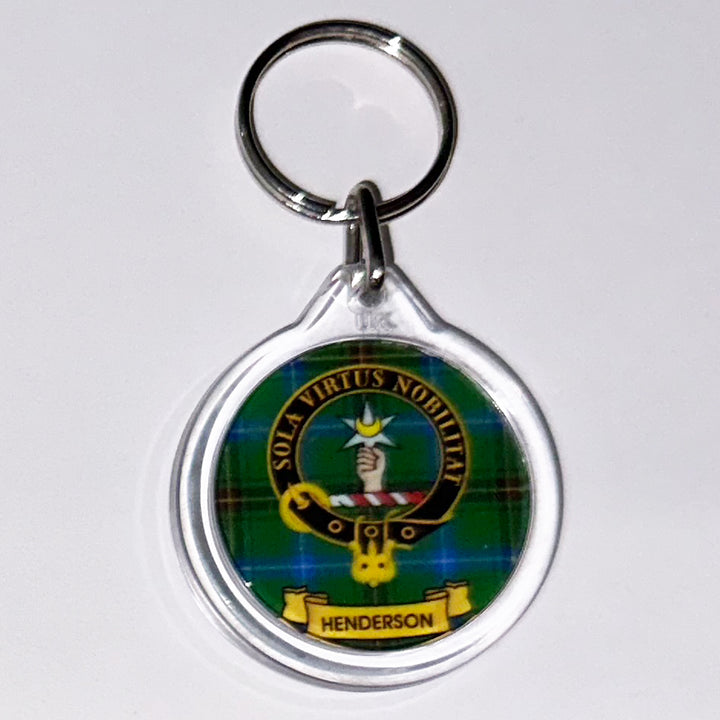 Clan Crest Plastic Key Chain - Henderson