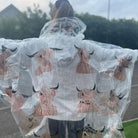 Highland Cow Rain Poncho Worn