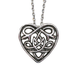 Intricate Celtic Heart Pewter Necklace